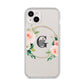 Personalised Blush Floral Wreath iPhone 14 Plus Clear Tough Case Starlight