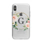 Personalised Blush Floral Wreath iPhone X Bumper Case on Silver iPhone Alternative Image 1