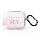 Personalised Blush Marble Initials AirPods Pro Clear Case