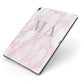 Personalised Blush Marble Initials Apple iPad Case on Grey iPad Side View