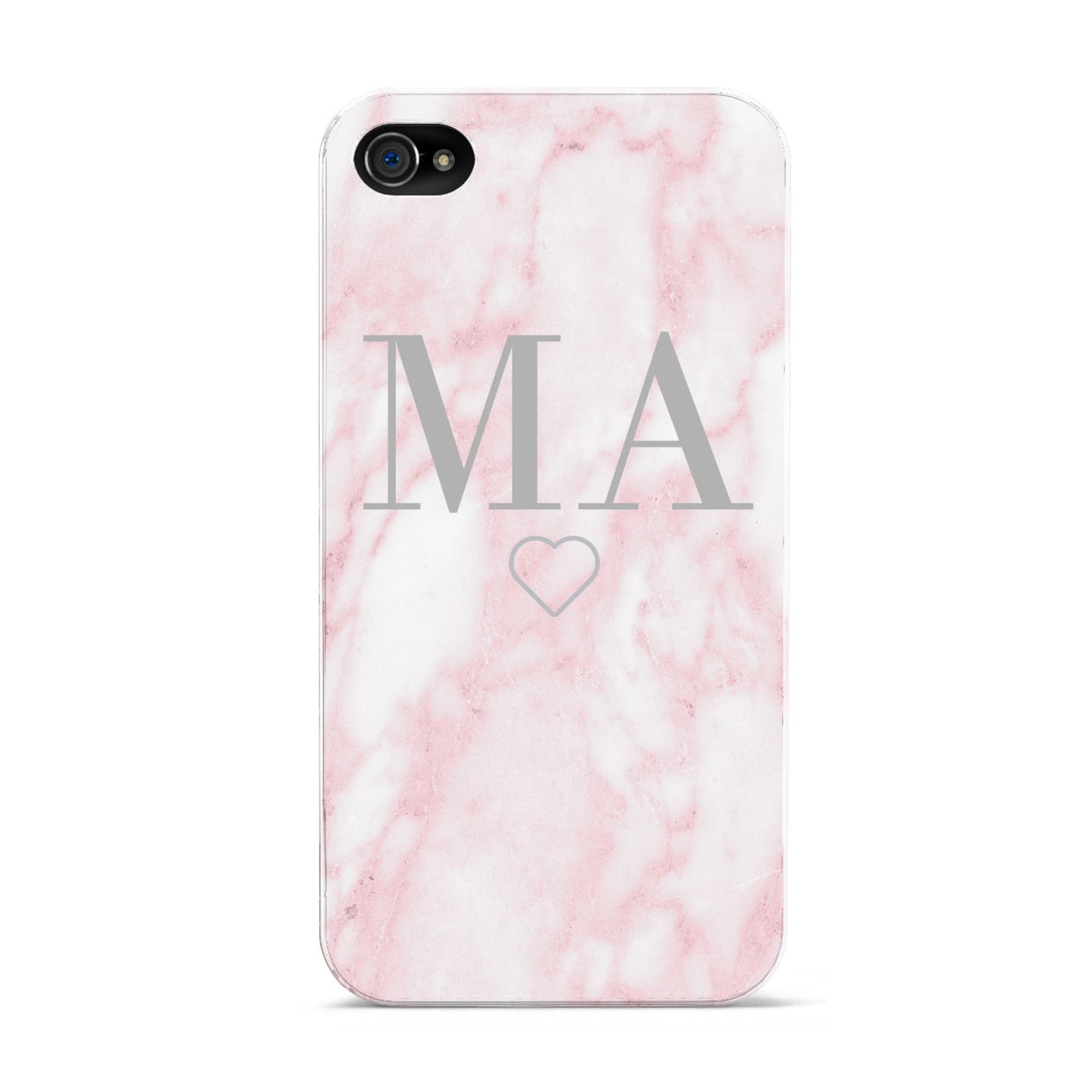 Personalised Blush Marble Initials Apple iPhone 4s Case