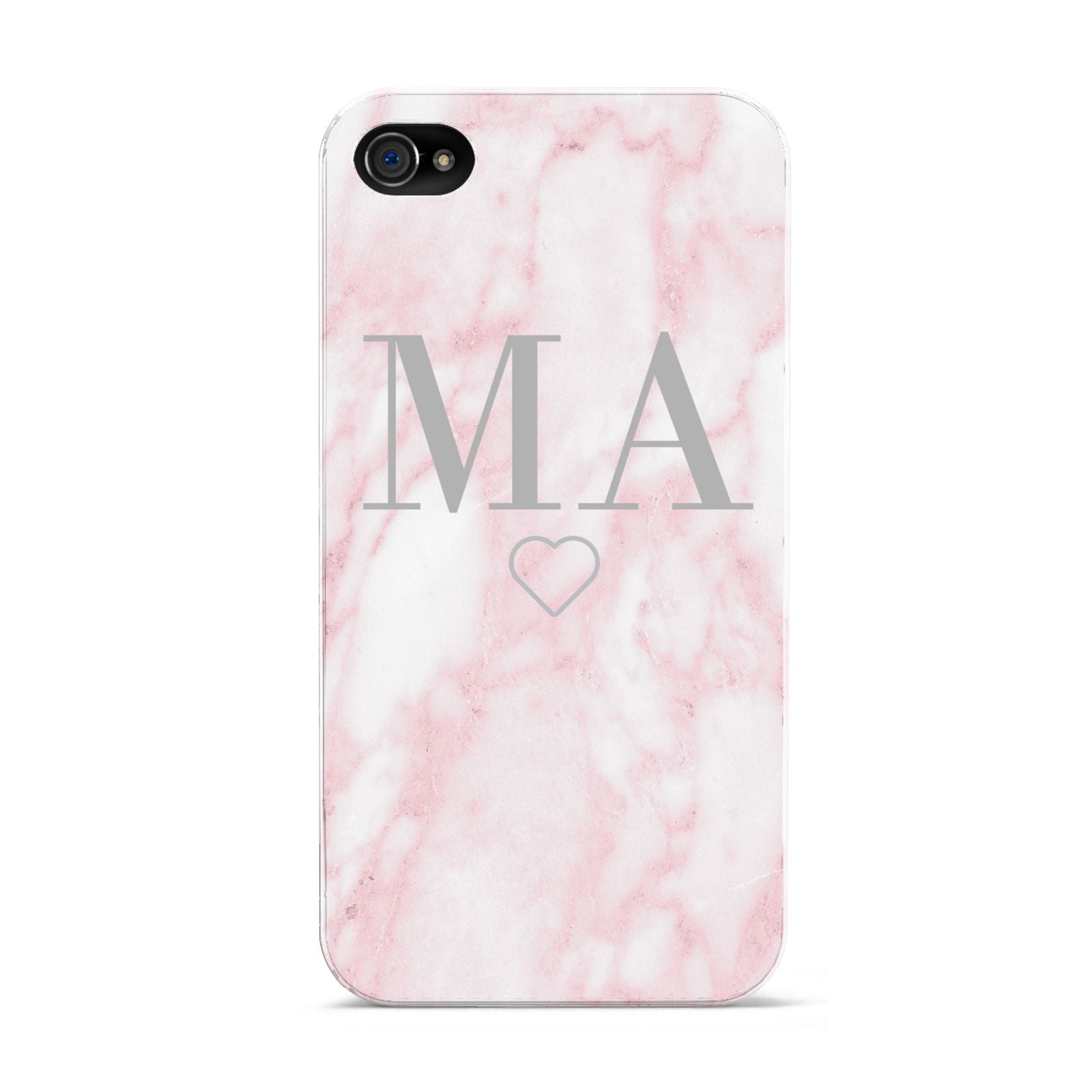 Personalised Blush Marble Initials Apple iPhone 4s Case
