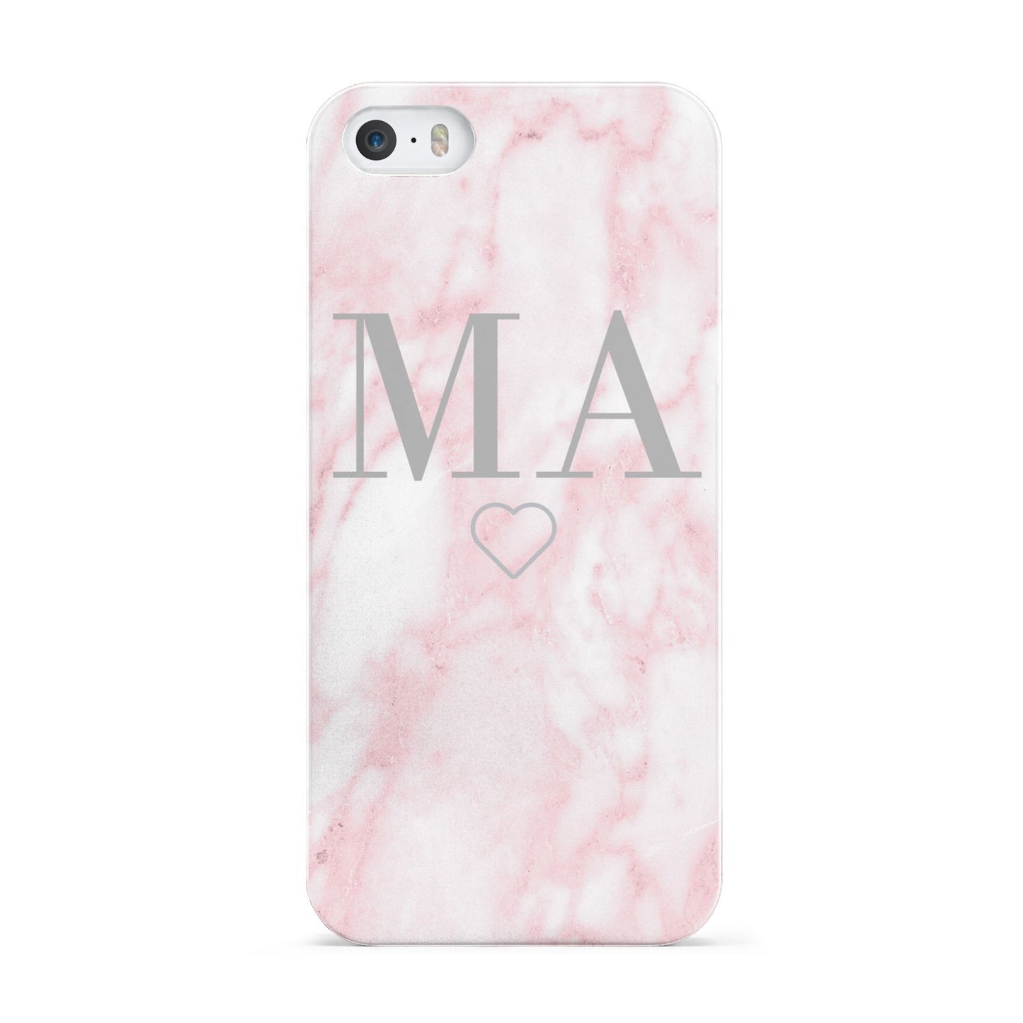 Personalised Blush Marble Initials Apple iPhone 5 Case