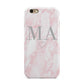 Personalised Blush Marble Initials Apple iPhone 6 3D Tough Case