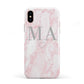 Personalised Blush Marble Initials Apple iPhone XS 3D Tough