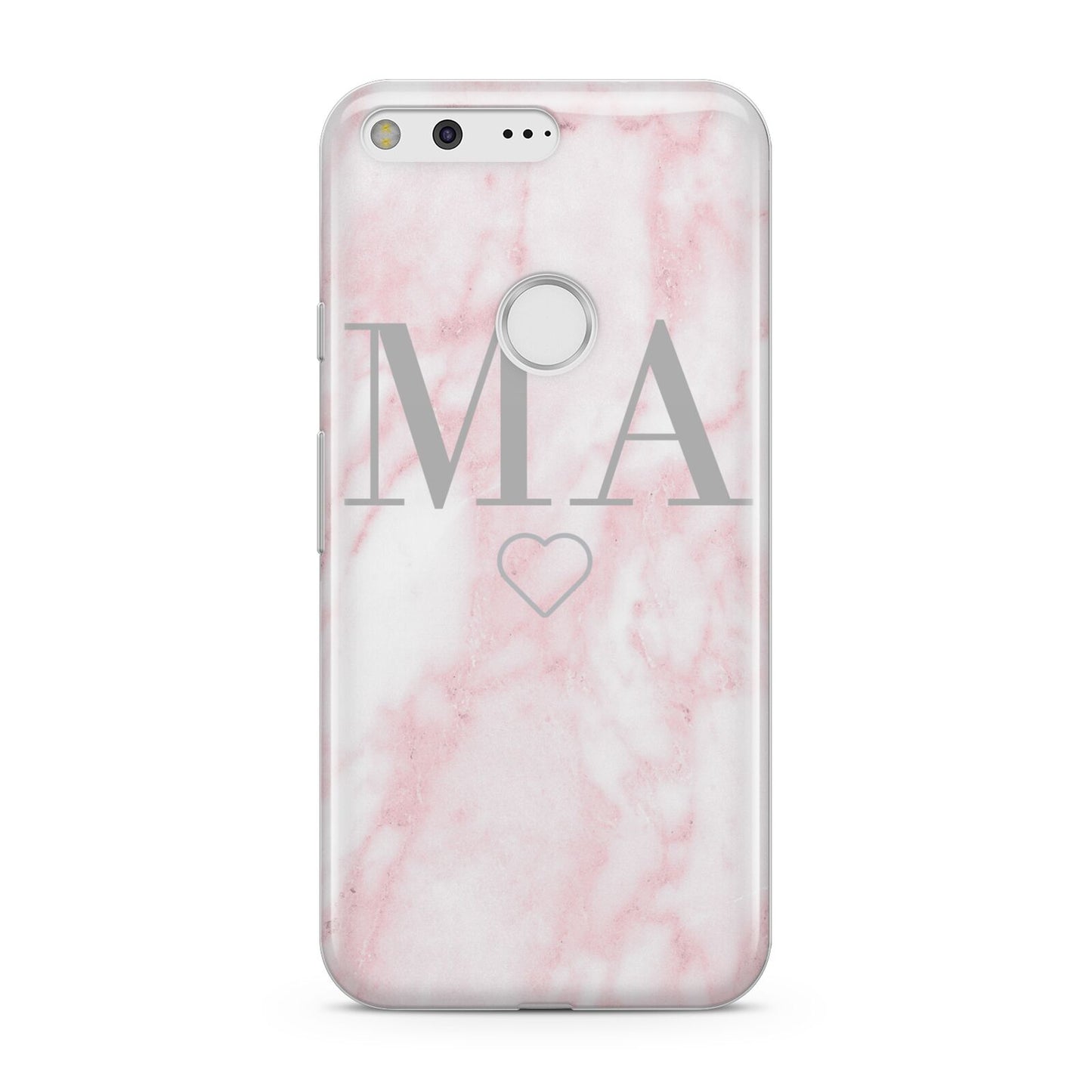 Personalised Blush Marble Initials Google Pixel Case