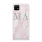 Personalised Blush Marble Initials Huawei Enjoy 20 Phone Case