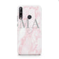 Personalised Blush Marble Initials Huawei P40 Lite E Phone Case