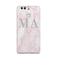 Personalised Blush Marble Initials Huawei P9 Case