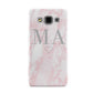 Personalised Blush Marble Initials Samsung Galaxy A3 Case