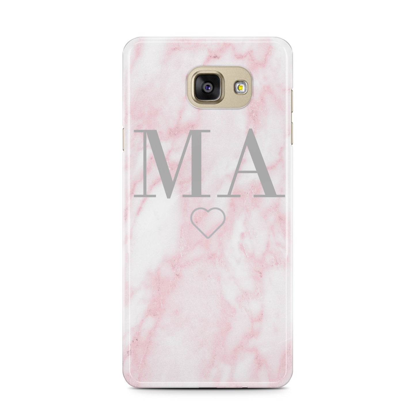 Personalised Blush Marble Initials Samsung Galaxy A7 2016 Case on gold phone