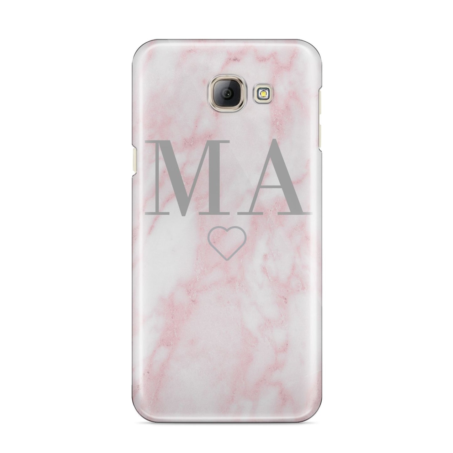 Personalised Blush Marble Initials Samsung Galaxy A8 2016 Case