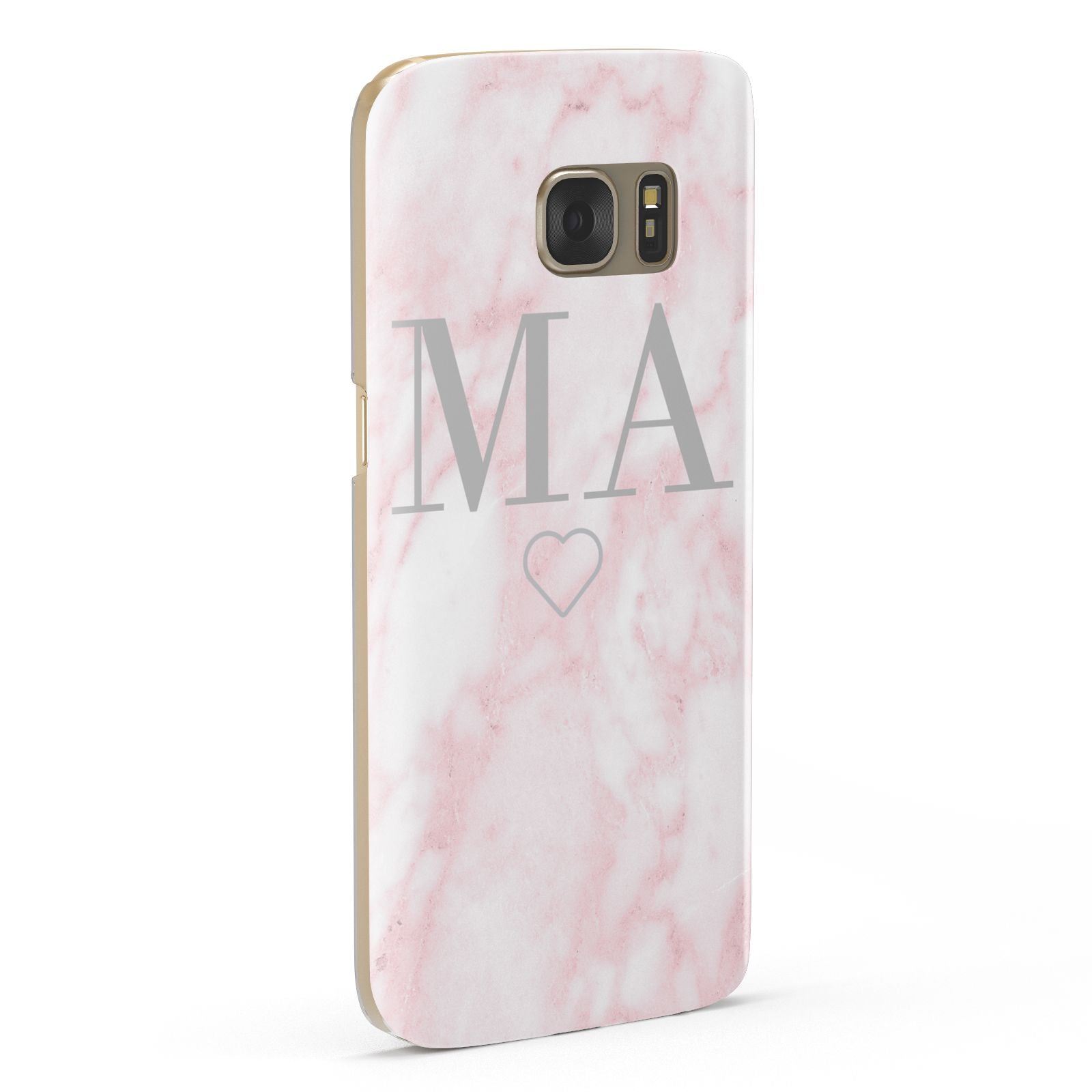 Personalised Blush Marble Initials Samsung Galaxy Case Fourty Five Degrees