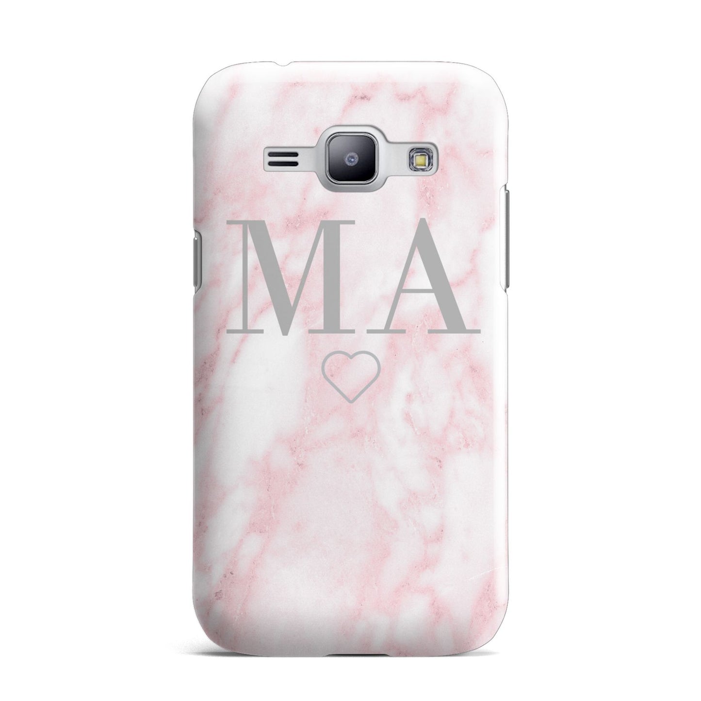 Personalised Blush Marble Initials Samsung Galaxy J1 2015 Case
