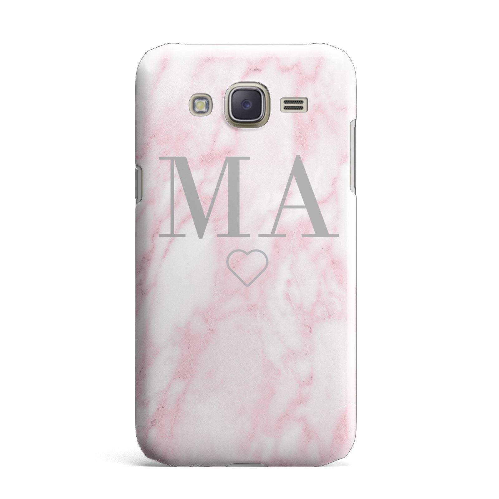 Personalised Blush Marble Initials Samsung Galaxy J7 Case