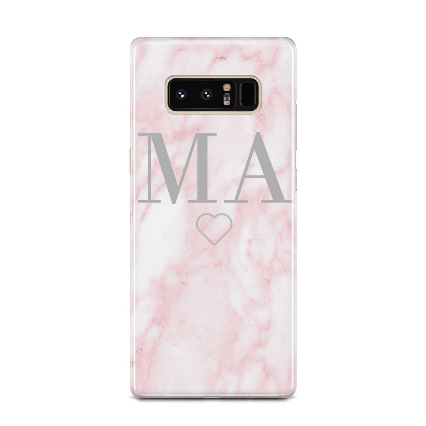 Personalised Blush Marble Initials Samsung Galaxy Note 8 Case