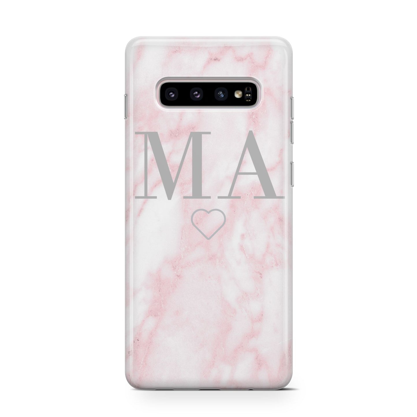 Personalised Blush Marble Initials Samsung Galaxy S10 Case