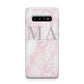 Personalised Blush Marble Initials Samsung Galaxy S10 Plus Case