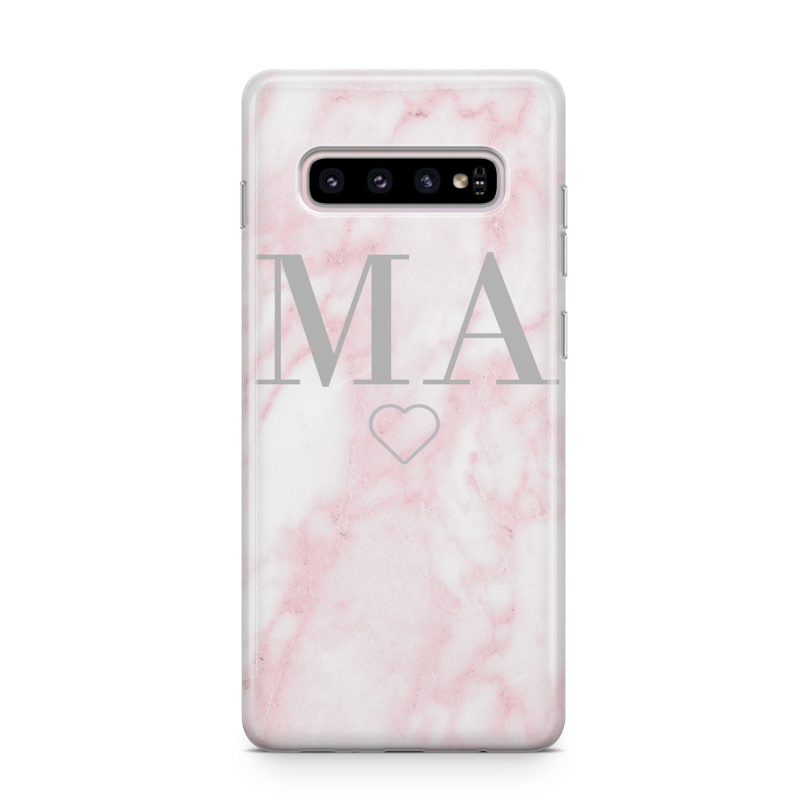 Personalised Blush Marble Initials Samsung Galaxy S10 Plus Case