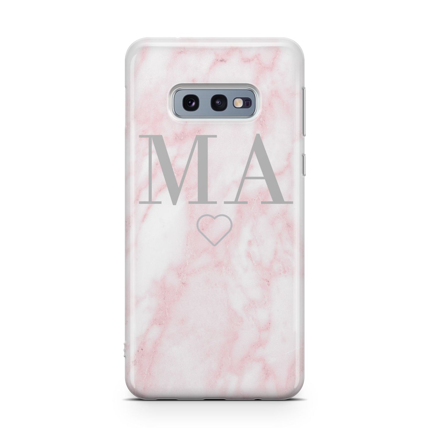 Personalised Blush Marble Initials Samsung Galaxy S10E Case