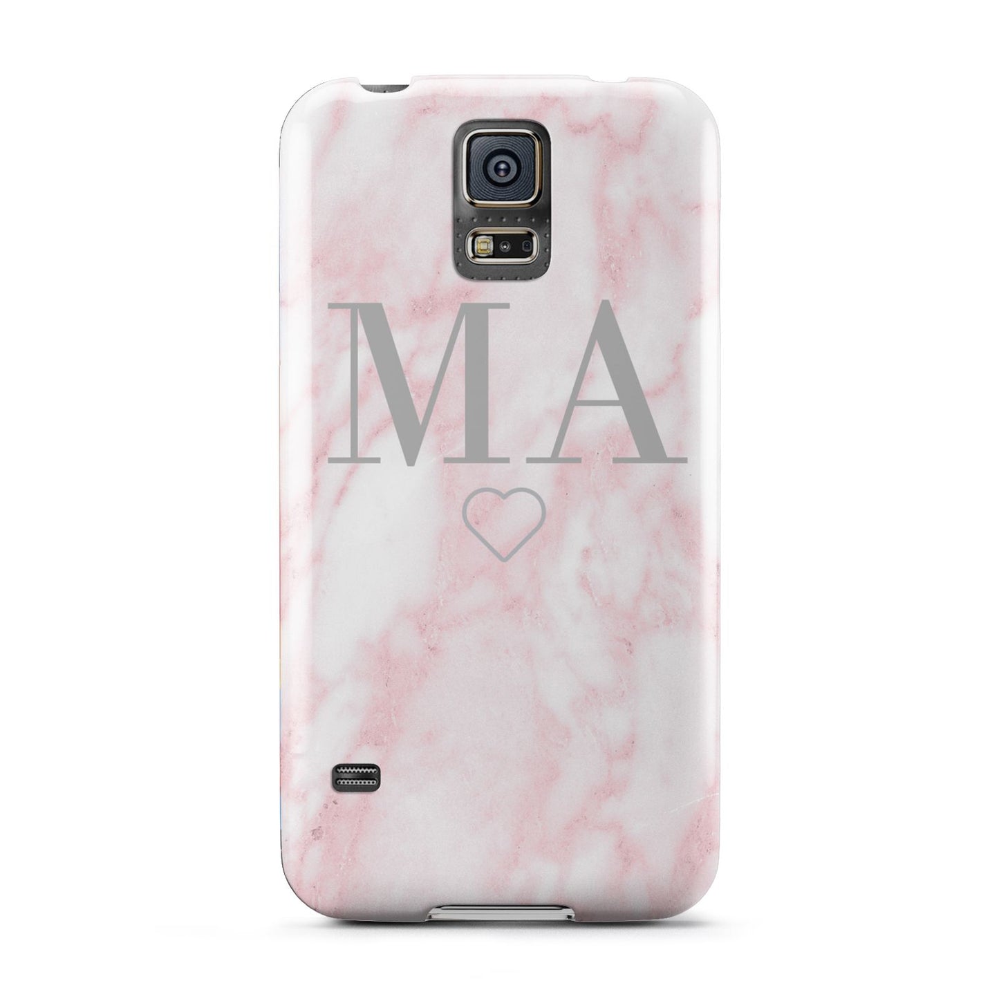 Personalised Blush Marble Initials Samsung Galaxy S5 Case