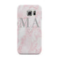 Personalised Blush Marble Initials Samsung Galaxy S6 Edge Case
