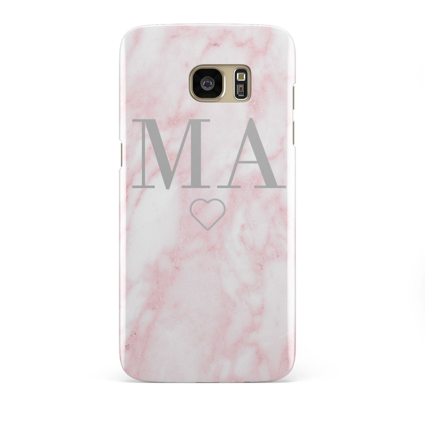 Personalised Blush Marble Initials Samsung Galaxy S7 Edge Case