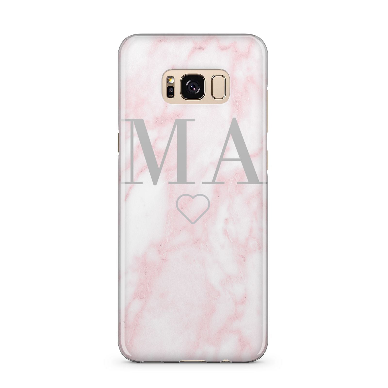 Personalised Blush Marble Initials Samsung Galaxy S8 Plus Case