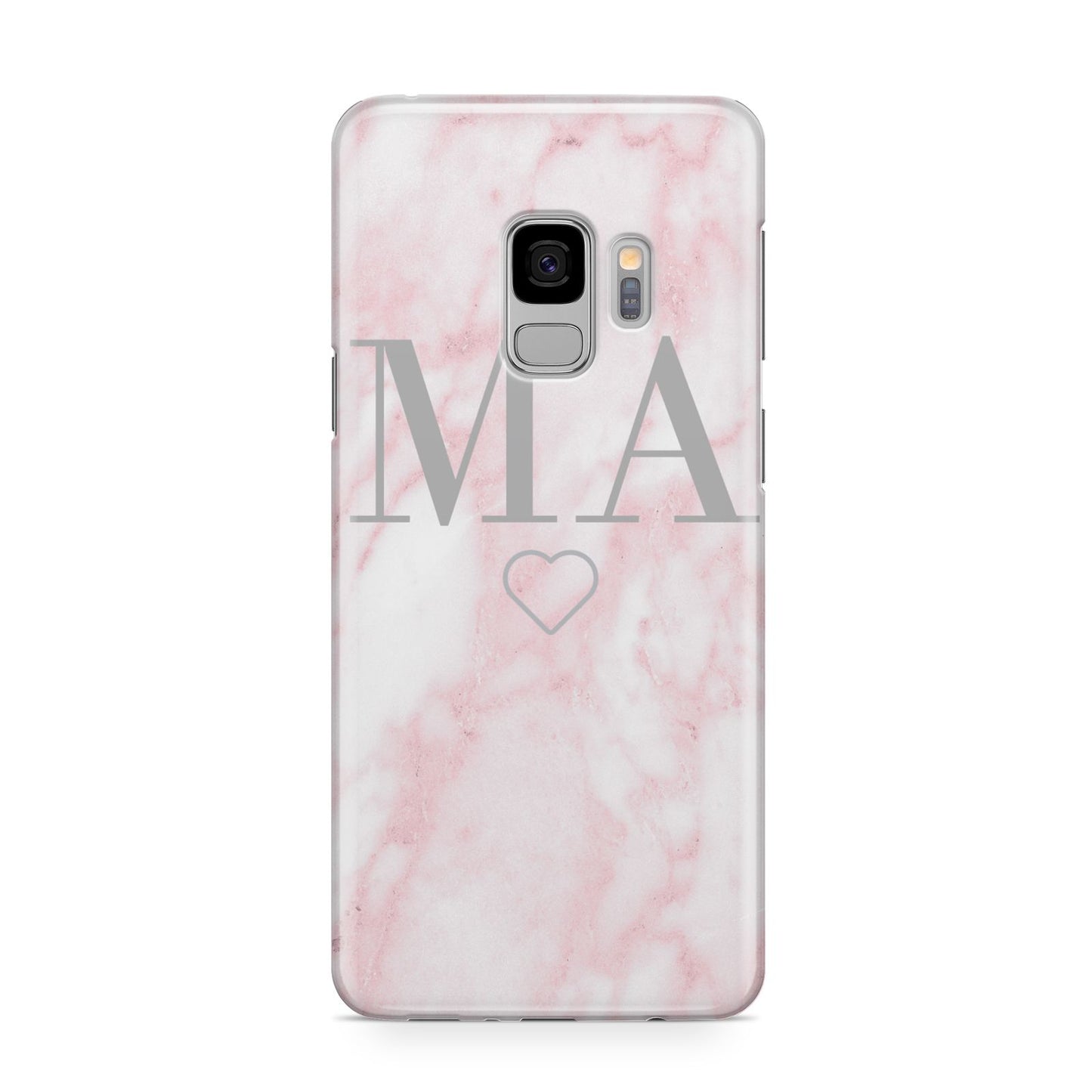 Personalised Blush Marble Initials Samsung Galaxy S9 Case