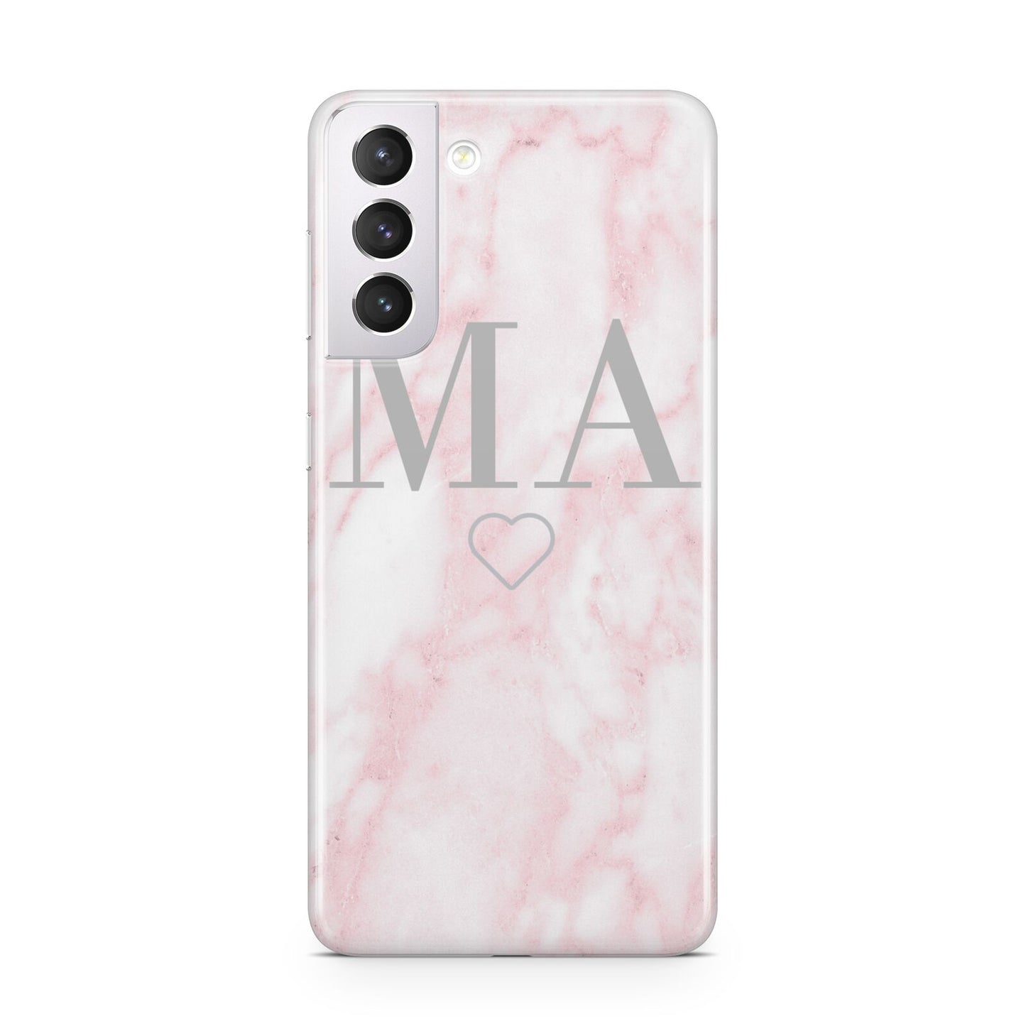 Personalised Blush Marble Initials Samsung S21 Case