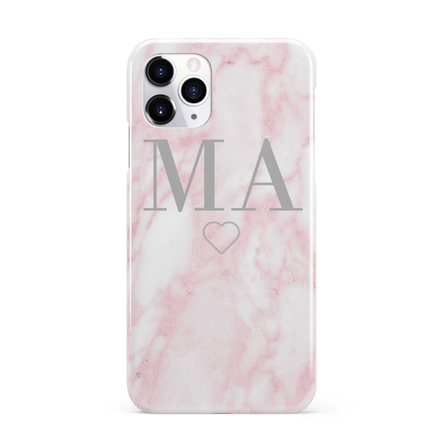 Personalised Blush Marble Initials iPhone 11 Pro 3D Snap Case