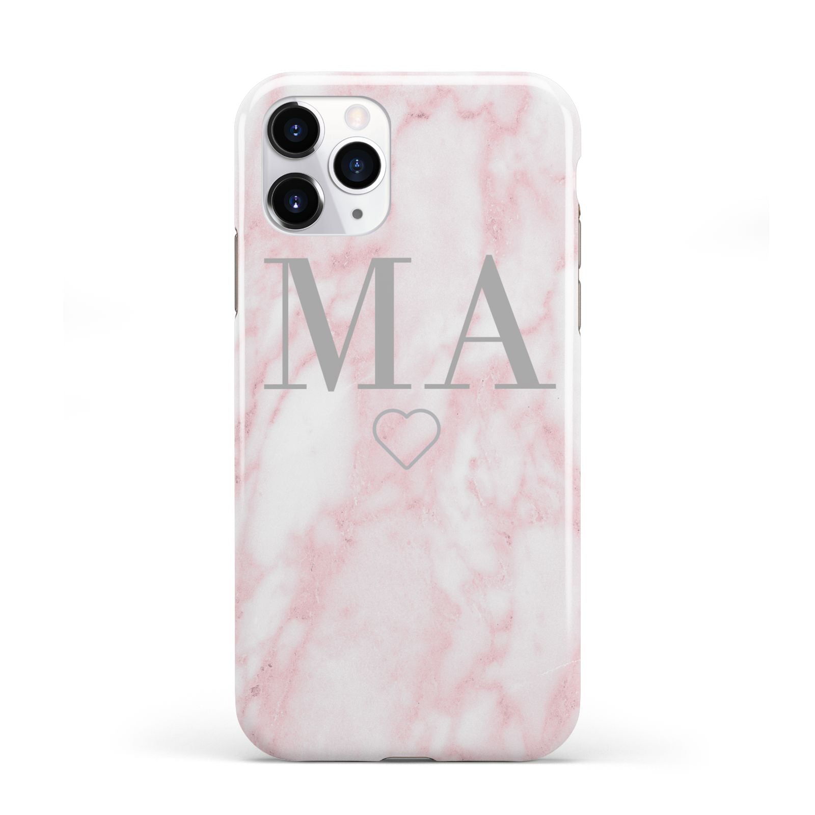 Personalised Blush Marble Initials iPhone 11 Pro 3D Tough Case
