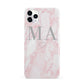 Personalised Blush Marble Initials iPhone 11 Pro Max 3D Snap Case