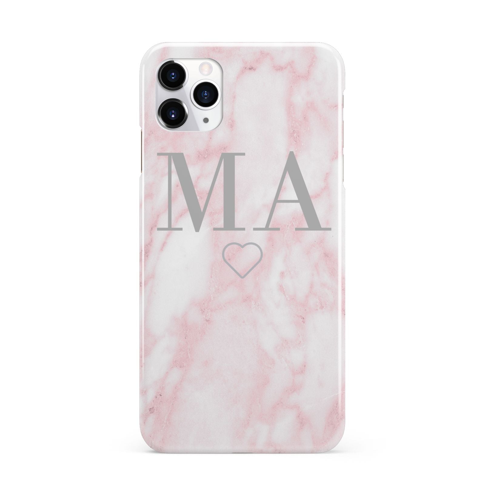 Personalised Blush Marble Initials iPhone 11 Pro Max 3D Snap Case