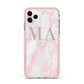 Personalised Blush Marble Initials iPhone 11 Pro Max Impact Pink Edge Case