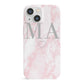 Personalised Blush Marble Initials iPhone 13 Mini Full Wrap 3D Snap Case
