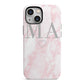 Personalised Blush Marble Initials iPhone 13 Mini Full Wrap 3D Tough Case