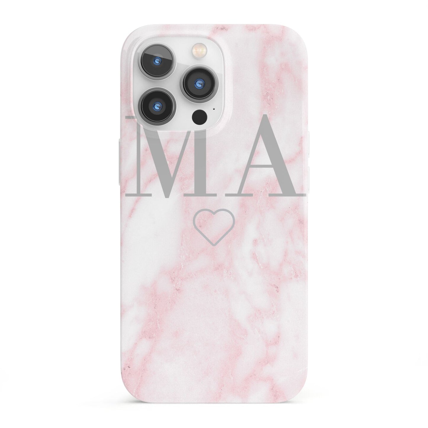 Personalised Blush Marble Initials iPhone 13 Pro Full Wrap 3D Snap Case