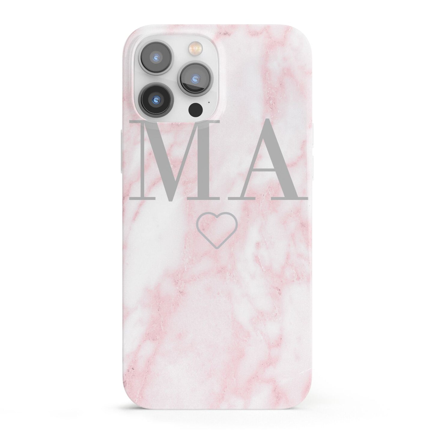 Personalised Blush Marble Initials iPhone 13 Pro Max Full Wrap 3D Snap Case