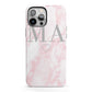 Personalised Blush Marble Initials iPhone 13 Pro Max Full Wrap 3D Tough Case
