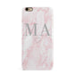 Personalised Blush Marble Initials iPhone 6 Plus 3D Snap Case on Gold Phone