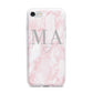 Personalised Blush Marble Initials iPhone 7 Bumper Case on Silver iPhone