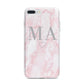 Personalised Blush Marble Initials iPhone 7 Plus Bumper Case on Silver iPhone