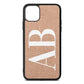Personalised Bold Font Rose Gold Pebble Leather iPhone 11 Pro Max Case