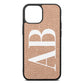 Personalised Bold Font Rose Gold Pebble Leather iPhone 13 Mini Case