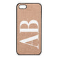 Personalised Bold Font Rose Gold Pebble Leather iPhone 5 Case
