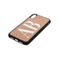 Personalised Bold Font Rose Gold Pebble Leather iPhone Xr Case Side Angle