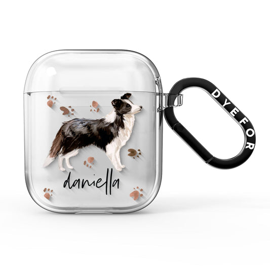 Personalised Border Collie Dog AirPods Clear Case