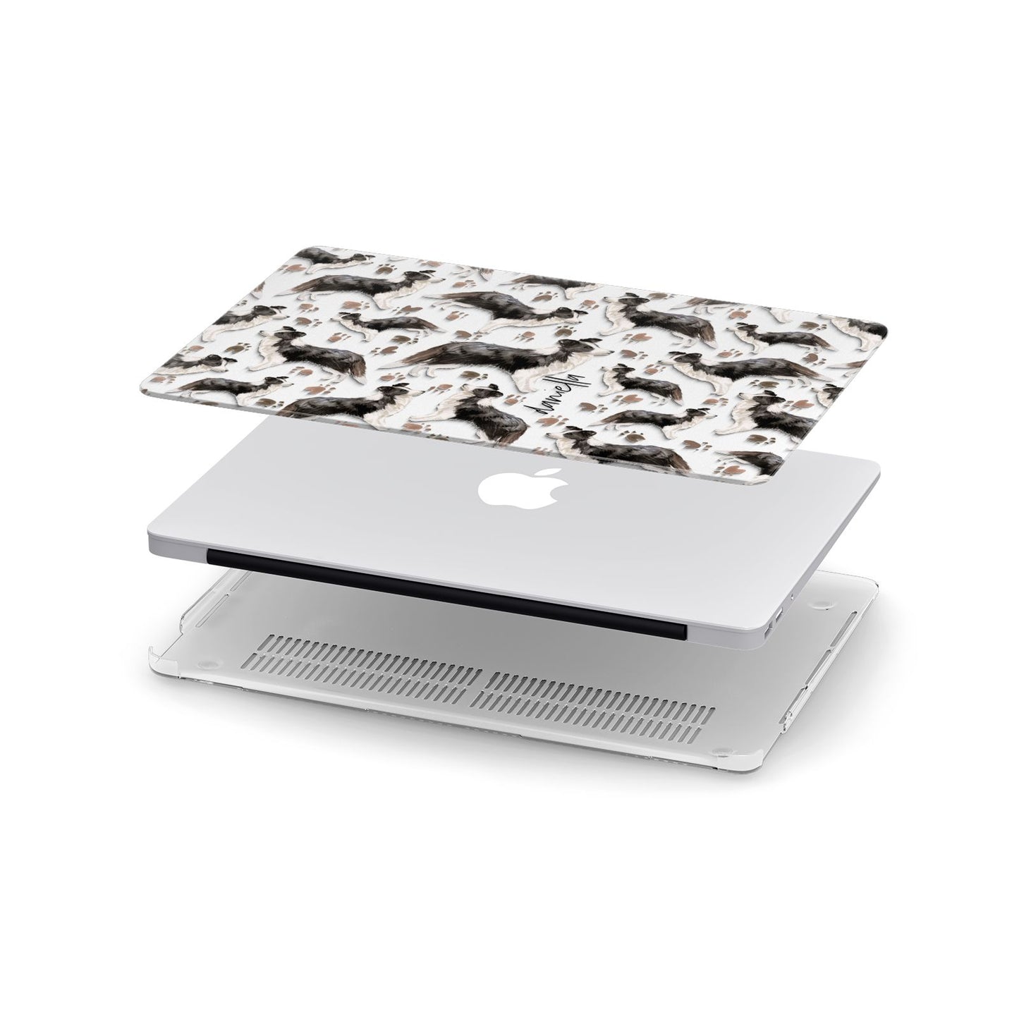 Personalised Border Collie Dog Apple MacBook Case in Detail