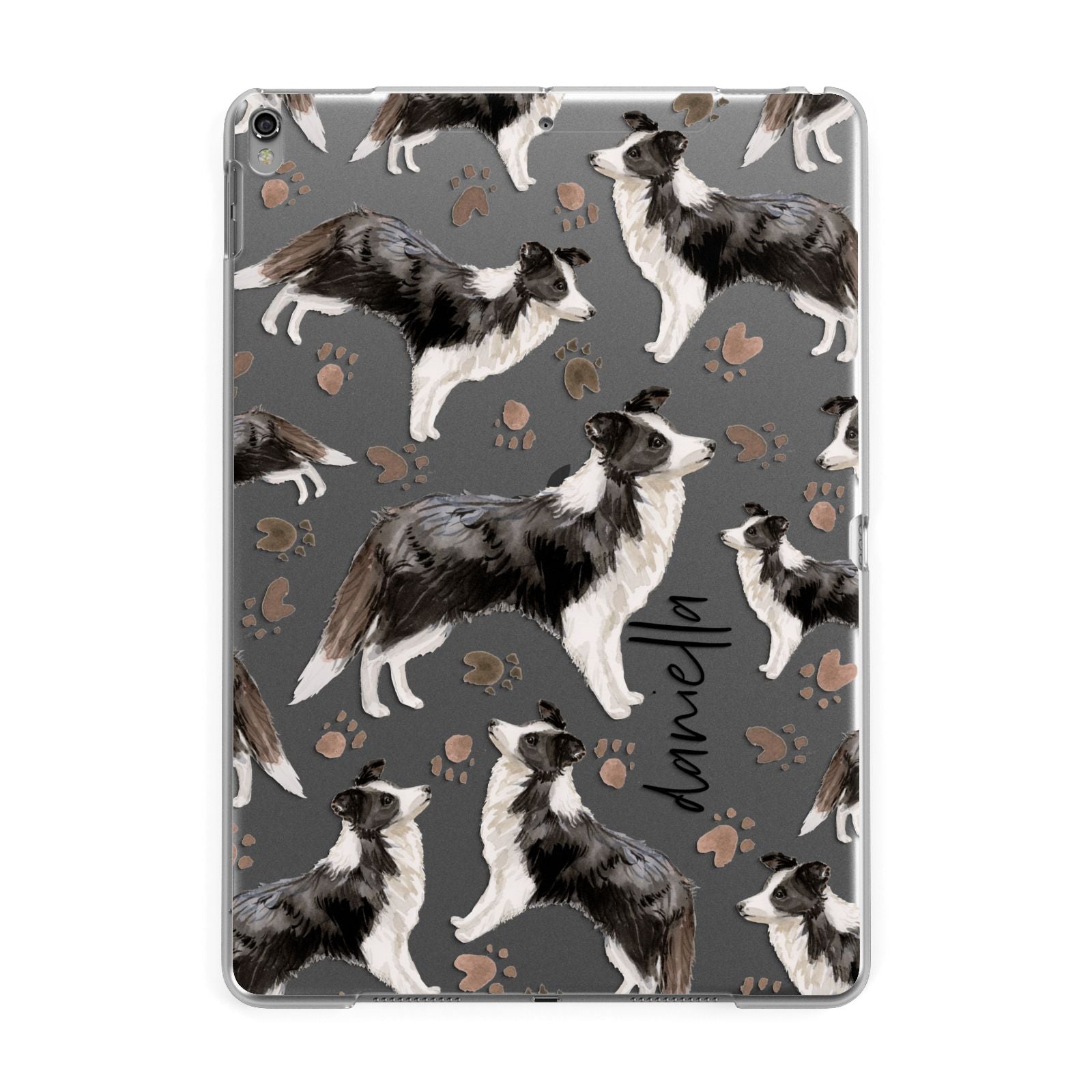 Personalised Border Collie Dog Apple iPad Grey Case